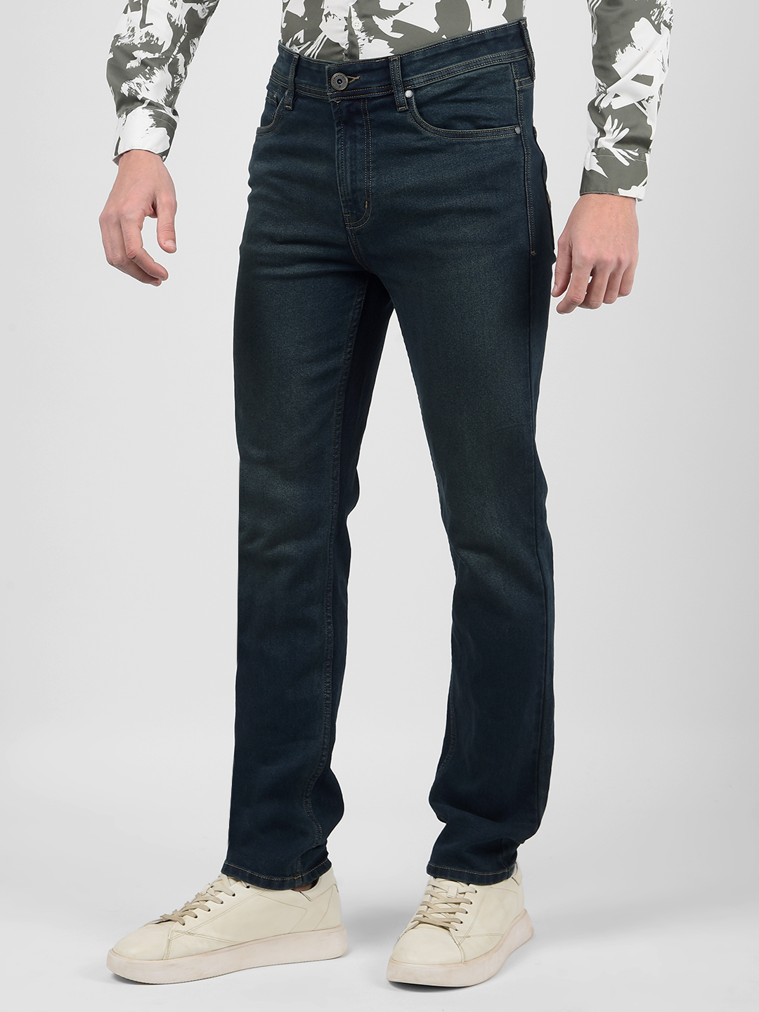 Numero Uno Men Solid Dark Blue Jeans